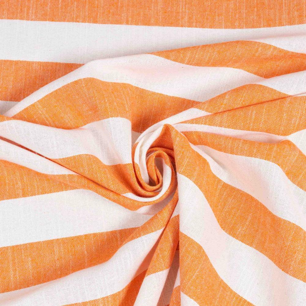 Chambray rayas D/8 naranja - tejidos de verano en PUGUTEXTILE